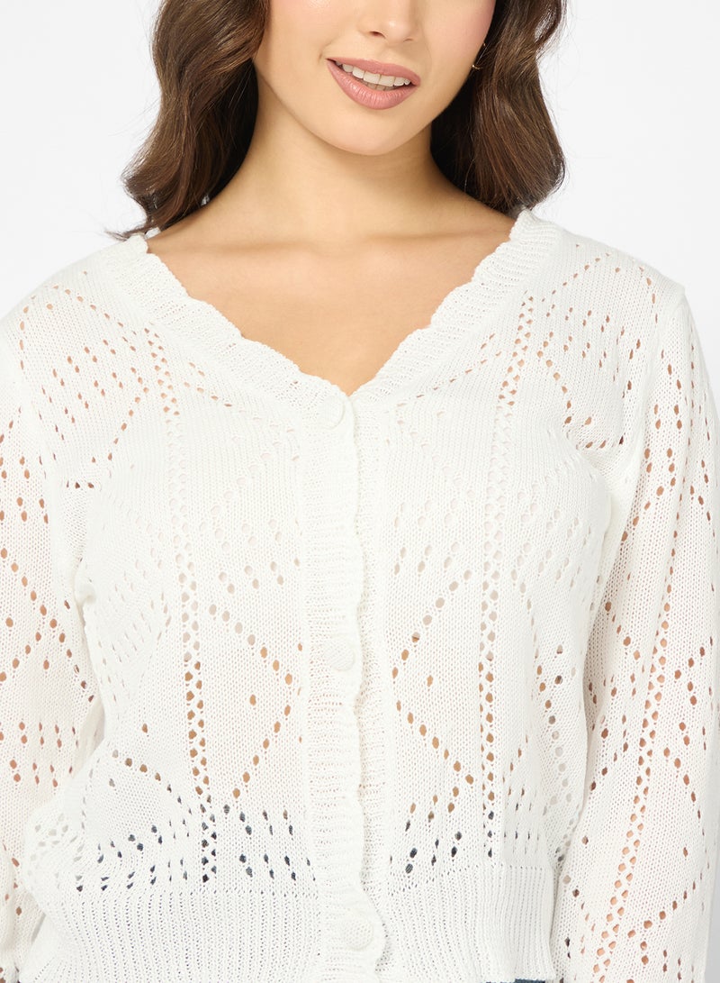 جينجر كارديجان محبوك بفتحات وأزرار - Image 3