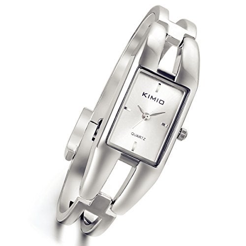 Lancardo Ladies Bangle Bracelet Retro White Square Jewelry Quartz Wrist Watch for Women Christmas - Image 1