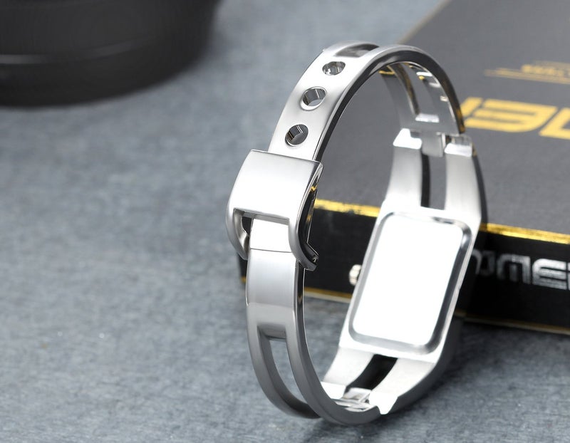 Lancardo Ladies Bangle Bracelet Retro White Square Jewelry Quartz Wrist Watch for Women Christmas - Image 3