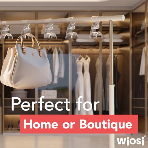 Wiosi Premium Clear Purse Hanger Closet Set of 12 - Durable Acrylic Organizers and Storage Bag Hanger for Luxury Closet - Purse Hanger Holder for Handbags Premium Backpack Purse Hooks - Image 4