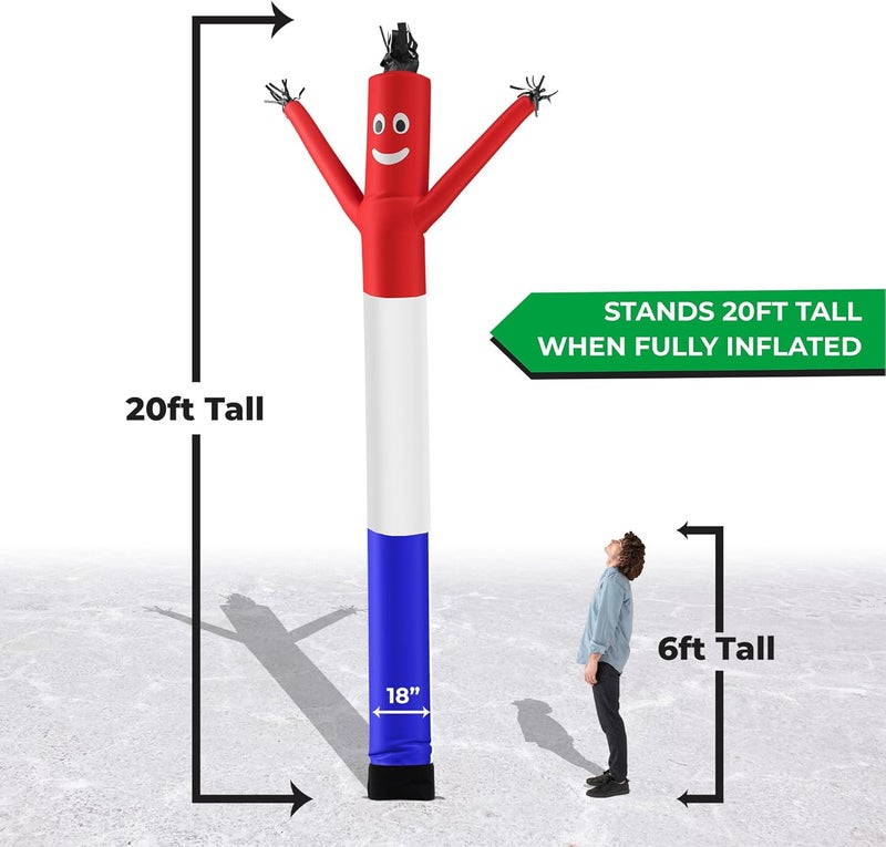 LookOurWay LookOurWay Air Dancers Inflatable Tube Man Attachment  20 Feet Tall Wacky Waving Inflatable Dancing Tube Guy for Business Promotion  Blower Not Included  RedWhiteBlue - Image 3
