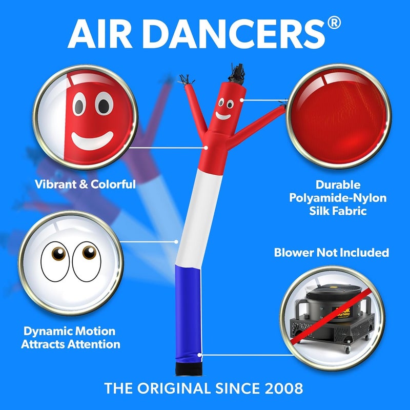 LookOurWay LookOurWay Air Dancers Inflatable Tube Man Attachment  20 Feet Tall Wacky Waving Inflatable Dancing Tube Guy for Business Promotion  Blower Not Included  RedWhiteBlue - Image 2