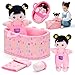 OUOZZZ 10 Soft Baby Doll Set with Plush Doll Bassinet Blanket and Bottle Pretend Playset for Emotional Social Education Asian Doll for 2 Year Olds Girls Perfect Birthday Toy - Image 3