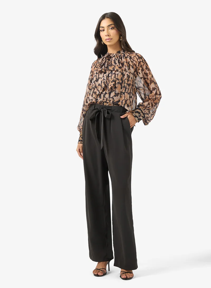 BCBG  Detachable Belt Straight Fit Pants for Women | Best Price UAE