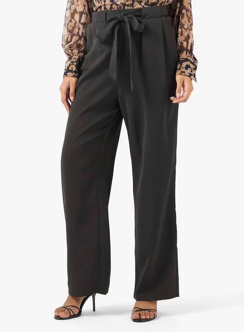 Detachable Belt Straight Fit Pants