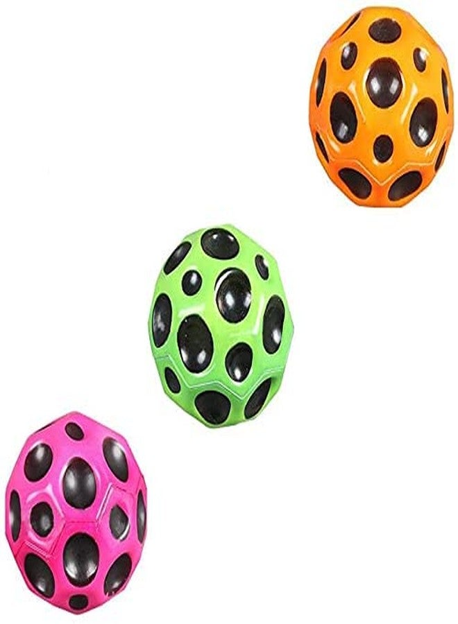 MSGH Toyz Bouncing Moon Ball for Kids with Soft Rubber Bounce Ball Set Playground Toy Best Gift for Boys and Girl (Random Color) (Bouncing Moon Ball (Pack of 3))