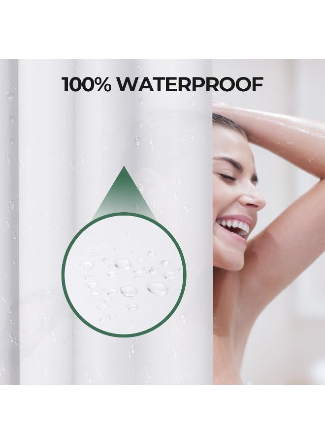 AmazerBath Shower Curtain Liner 2 Pack 72 x 72 Inches PEVA Plastic Shower Liner with 3 Weighted Stones and 12 Rustproof Metal Grommet Standard Size Lightweight Shower Curtain  White - Image 3