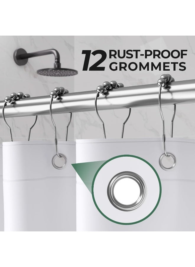 AmazerBath Shower Curtain Liner 2 Pack 72 x 72 Inches PEVA Plastic Shower Liner with 3 Weighted Stones and 12 Rustproof Metal Grommet Standard Size Lightweight Shower Curtain  White - Image 5