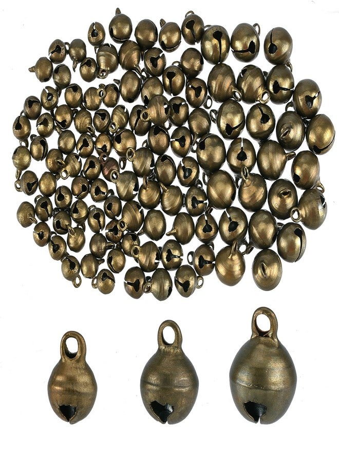 CHGCRAFT 240Pcs 3Sizes Mini Jingle Bell Vintage Bronze Small Elliptical Antique Brass Bell for Crafts and Christmas Halloween Festival Decor,8-12mm - Image 1