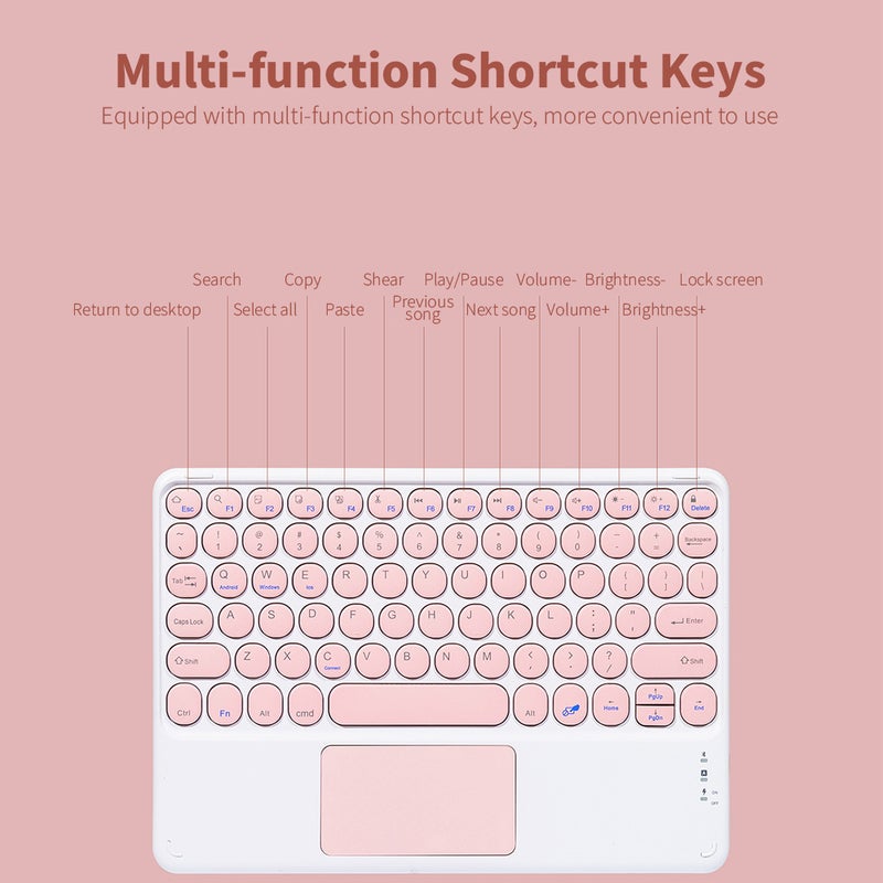 Wireless BT Keyboard: 78 Keys Black Slim Design - Fast 10m Range Quiet Chocolate Buttons Portable Rechargeable Keyboard for Home Office Travel - Image 4