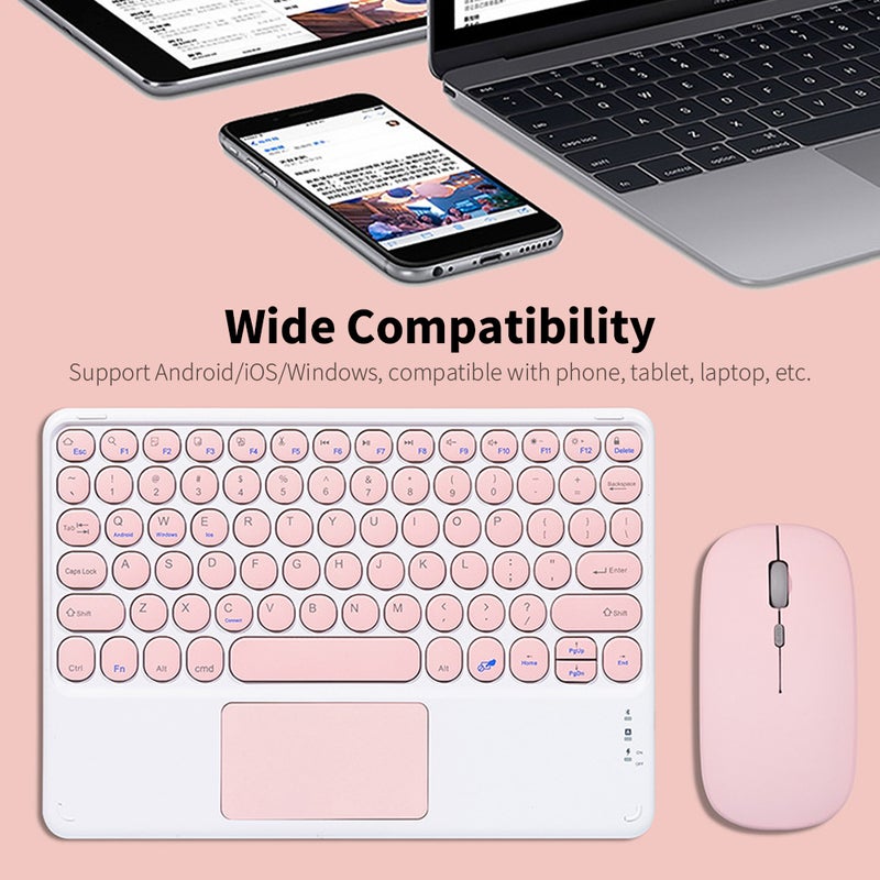 Wireless BT Keyboard: 78 Keys Black Slim Design - Fast 10m Range Quiet Chocolate Buttons Portable Rechargeable Keyboard for Home Office Travel - Image 2