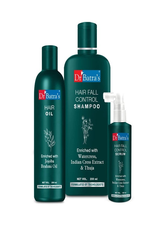 Dr Batra's Hair Fall Control Serum-125 ml, Hairfall Control Shampoo- 200 ml and Hair Oil - 200 ml - Image 1