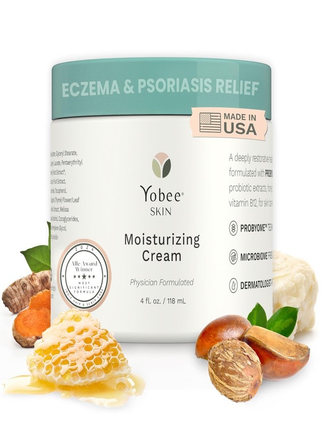Yobee Body & Face Cream for Dry, Itchy Skin, Eczema & Psoriasis, Dermatologist Formulated, Probiotics, Honey, Turmeric, Vitamins B12 & E, Ceramides, Shea Butter, Fragrance Free, For Kids & Adults - Image 1