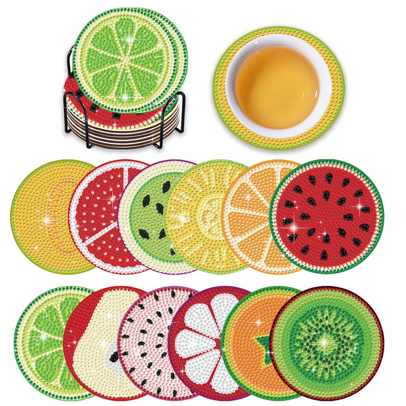 Strictly Selected Diamond Painting Coasters Handmade Diy Suit Acrylic Point Drill Heat Insulation Pad Cork Bottom Non-Slip Coasters - Image 1