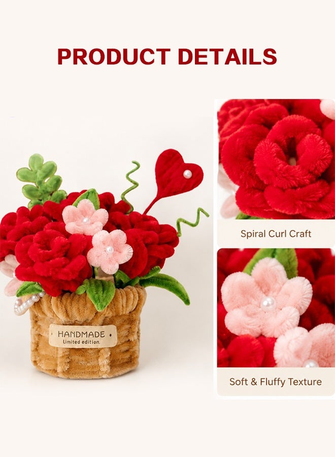 Organizer Pipe Cleaners Craft, 4 Assorted Colors Pipe Cleaners Bulk, for DIY Roses or Rose Basket with Floral Wires, Gardening Tape, Pearls, Home Decor, Kids and Adult Art Projects (Red) - Image 2