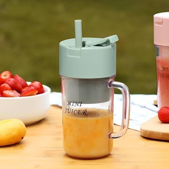 DASTAV Juicer Mixer StrawType Juicing Cup 6 Blade Smoothie Maker Portable Electric USB Juice Maker Rechargeable Bottle Portable Fruit Blender Maker Protein Shaker - Image 1