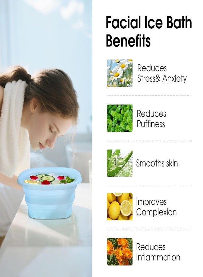 Troliver Collapsible Ice Facial Wash Basin with Built-In Ice Tray Multi Color | Foldable Silicone Bowl for Skin Care, Cold Therapy & Face Spa, Cold Therapy Bowl for Face 10.39x6.8x3.93 Inch - Image 2