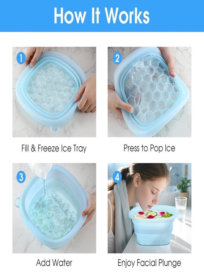Troliver Collapsible Ice Facial Wash Basin with Built-In Ice Tray Multi Color | Foldable Silicone Bowl for Skin Care, Cold Therapy & Face Spa, Cold Therapy Bowl for Face 10.39x6.8x3.93 Inch - Image 5