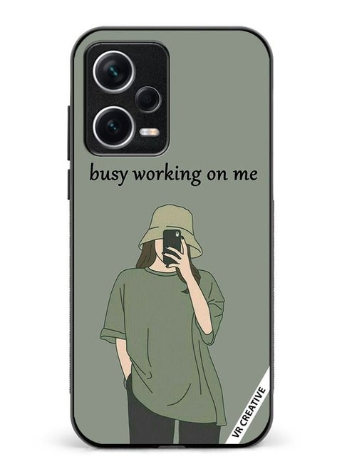 Protective Case Cover For Xiaomi Redmi Note 12 Pro Plus Busy Working On Me Design Multicolour