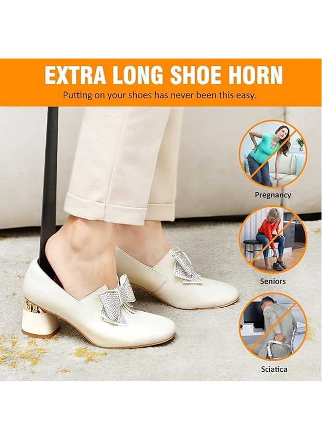 Comfortable, Long, comfortable and lightweight plastic shoe horn, 44 cm