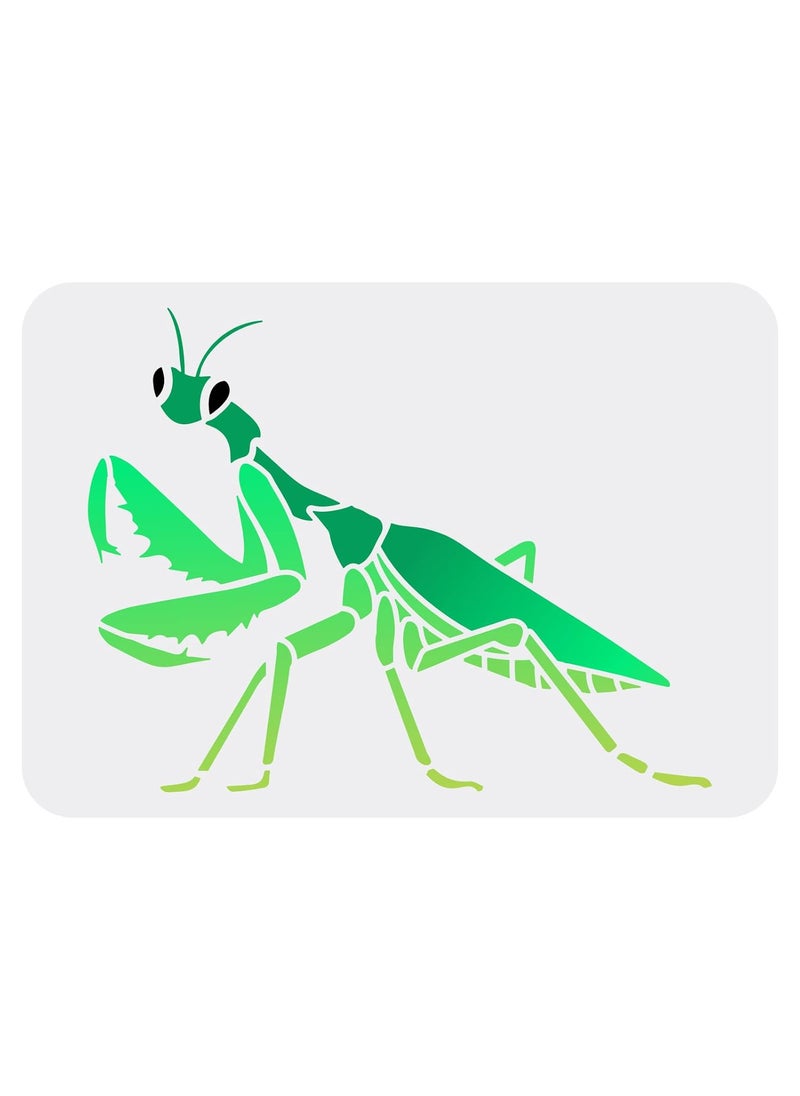 FINGERINSPIRE FINGERINSPIRE Praying Mantis Painting Stencil 8.3x11.7inch Reusable Big Mantis Pattern Wall Stencil DIY Craft Animal Theme Decoration Stencil for Painting on Wood, Paper and Furniture  - Image 1