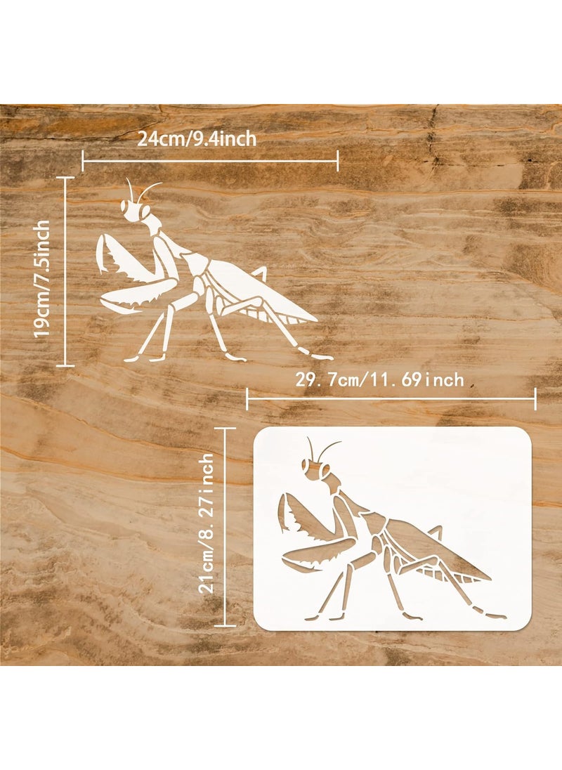 FINGERINSPIRE FINGERINSPIRE Praying Mantis Painting Stencil 8.3x11.7inch Reusable Big Mantis Pattern Wall Stencil DIY Craft Animal Theme Decoration Stencil for Painting on Wood, Paper and Furniture  - Image 2