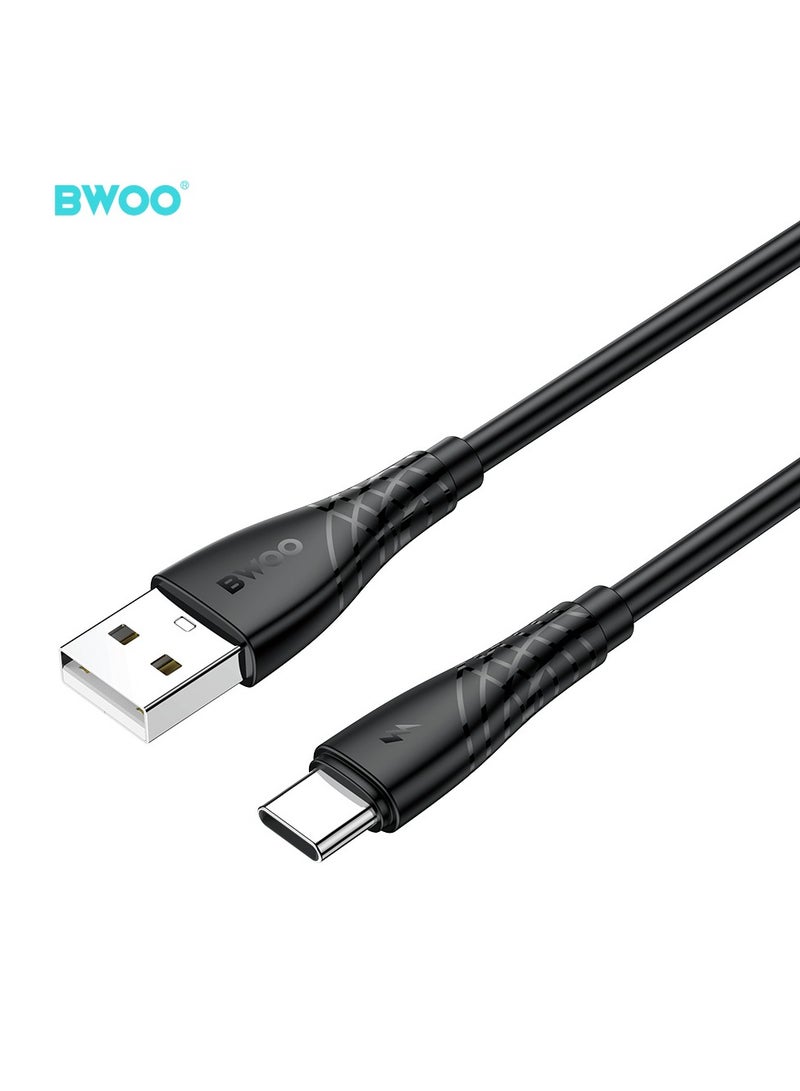 BWOO Usb-A To Type-C Skin Friendly Liquid Silicone Charging Cable Black - Image 2