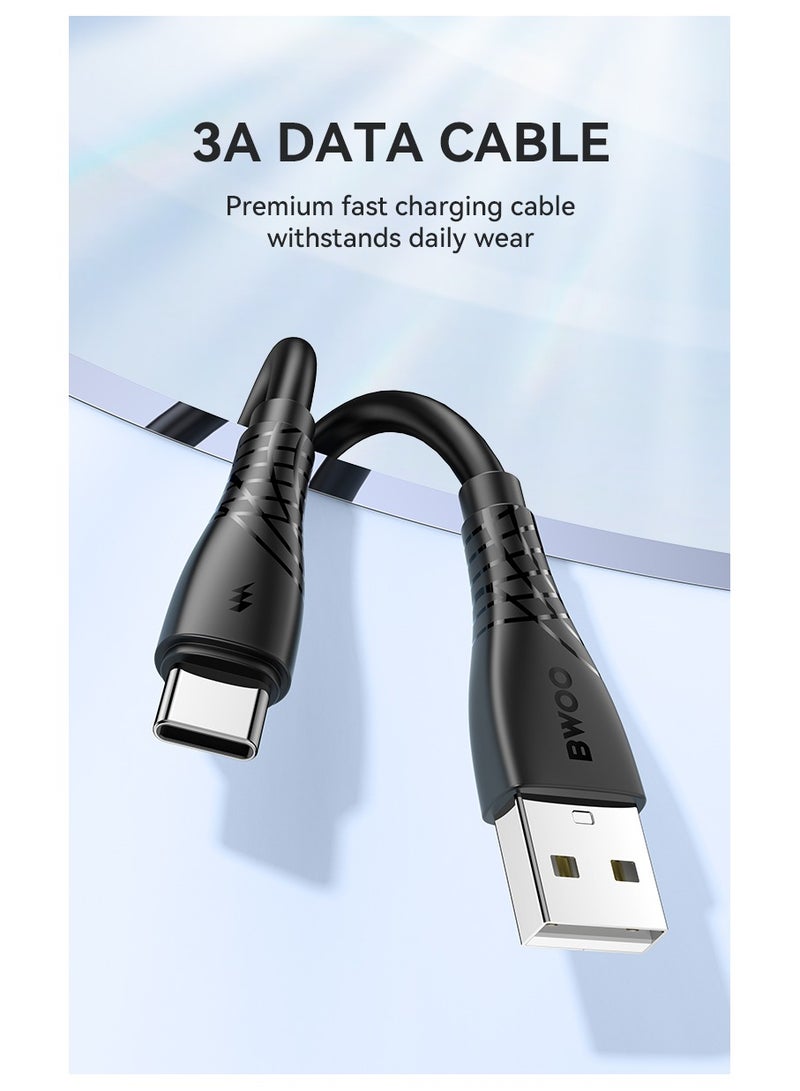 BWOO Usb-A To Type-C Skin Friendly Liquid Silicone Charging Cable Black - Image 4