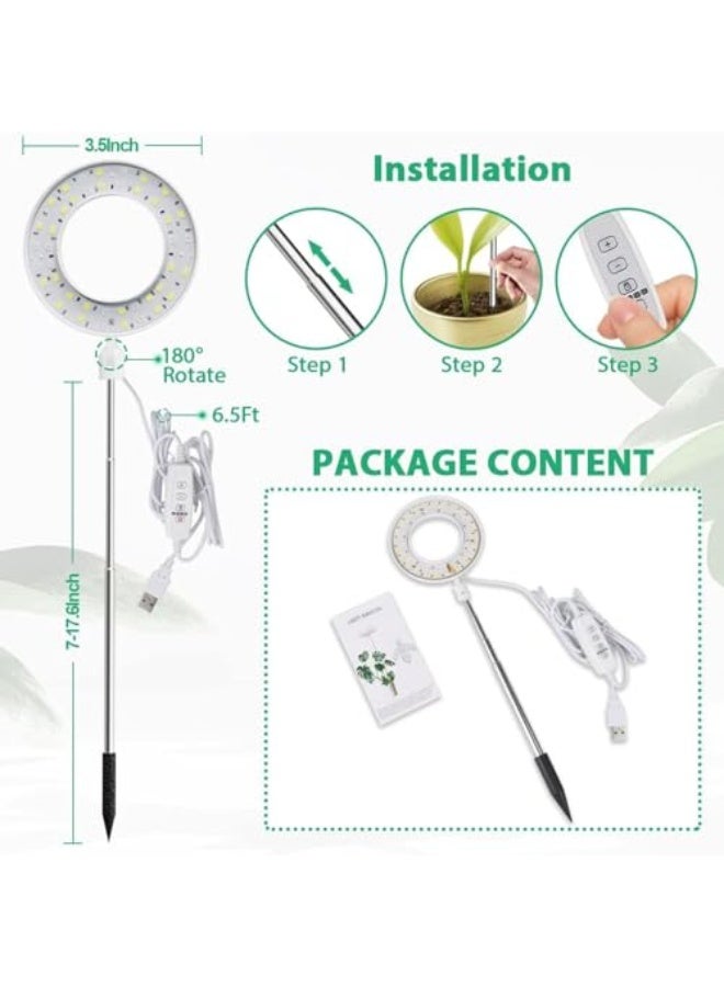 Generic Grow Light for Indoor Plants, LinJie Height Adjustable Grow Light With Auto On/Off Timer 8/8/12/18H,3 Colors,5 Dimmable Brightness Ideal For Small Plants - Image 4