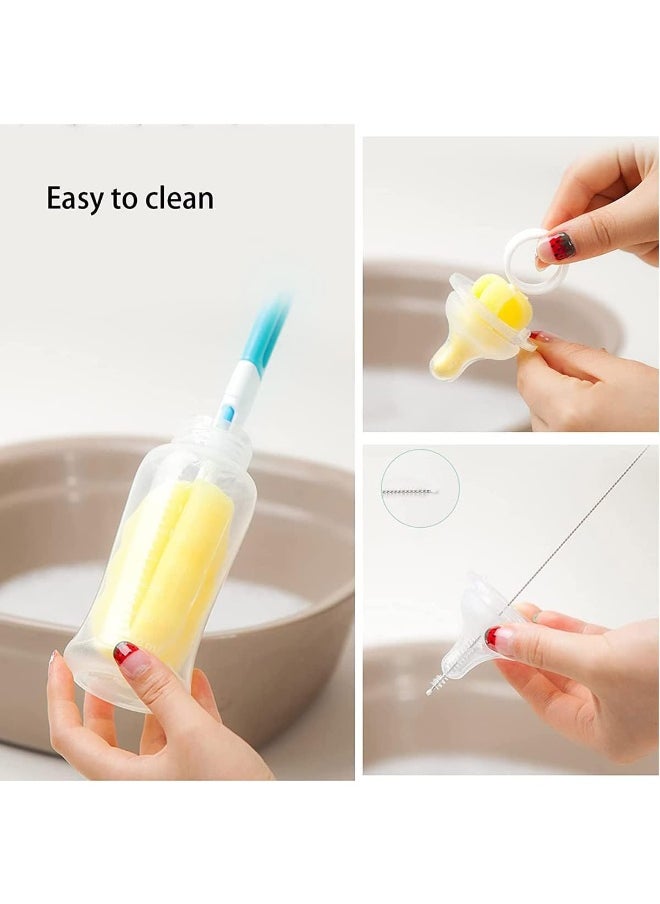 ECVV 7Pcs Bottle Cleaning Brush Set 360° Degrees Rotating Scrub Baby Feeding Bottle Sponge Bottle Cap Pacifier Cup Cleaning Brushes Straw Children Milk Cleaning Tools  - Image 2