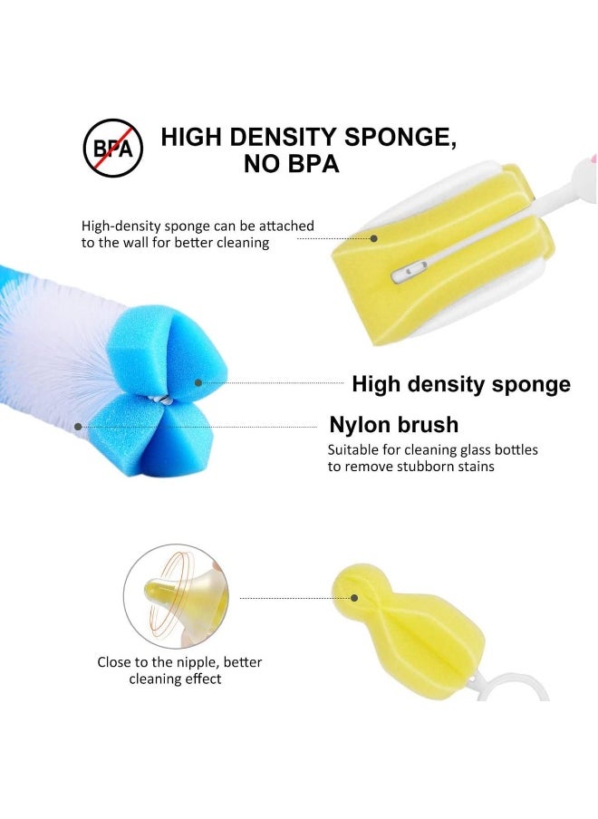 7Pcs Bottle Cleaning Brush Set 360° Degrees Rotating Scrub Baby Feeding Bottle Sponge Bottle Cap Pacifier Cup Cleaning Brushes Straw Children Milk Cleaning Tools - pzsku/ZCBE2C47081FB78D319EBZ/45/_/1720100762/fdea3e22-200c-4523-ba2e-fd1a1d4e47b6