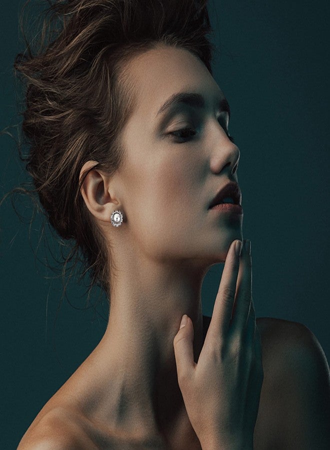 BESTEEL Rhinestone Earrings Round Shaped Acrylic Stone Inside Crystal Halo Stud Earrings for Dance Competitions Stage Opera Performance Wedding Party Earrings Jewelry 15mm, 6/12 Pairs, Stainless - Image 3