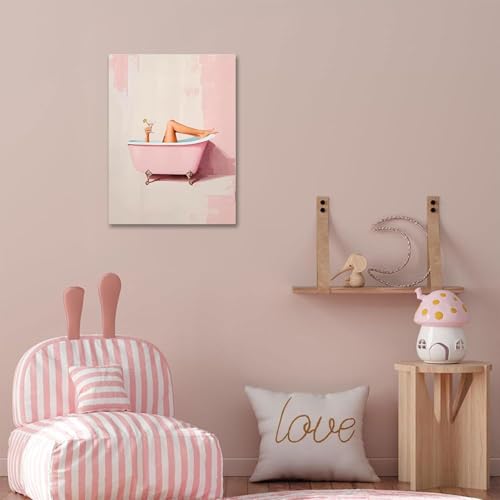 DAZZLEDOTS Diamond Art Kits for Adults Funny Pink Bathroom Diamond Painting Kits for Beginners Pink Diamonds Art Painting Kits 5D Round Full Drill Crafts Kits for Home Decor Gifts 12 x 16 Inch - Image 3