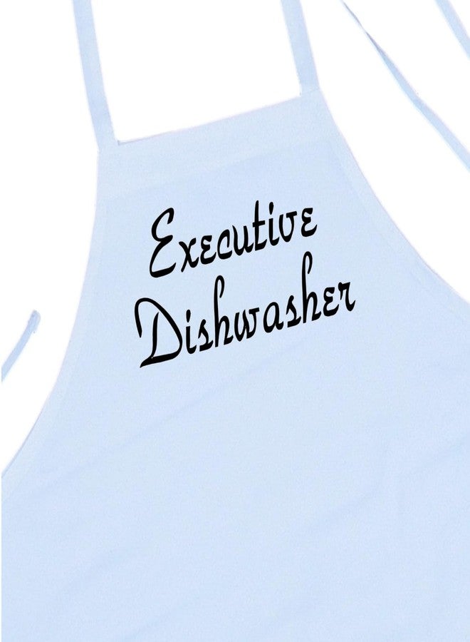 CoolAprons Executive Dishwasher Humorous Chef Aprons, White Kitchen Apron, Sarcastic Cooking Aprons - Image 1