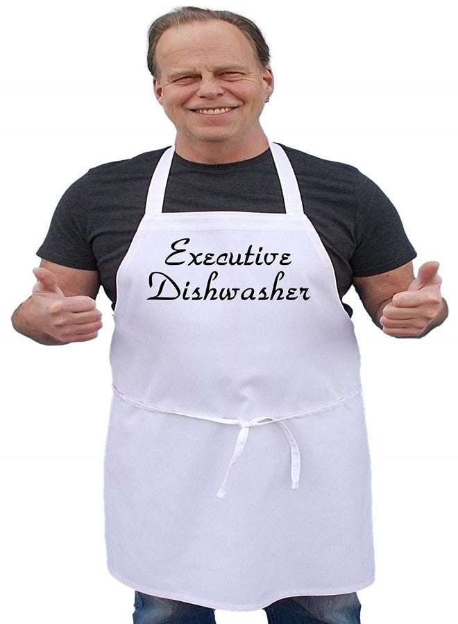 CoolAprons Executive Dishwasher Humorous Chef Aprons, White Kitchen Apron, Sarcastic Cooking Aprons - Image 2