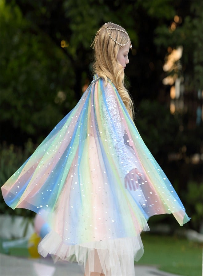 Loquat Girl Princess Draped In a Veil And Draped With a Aloak Multicolour  - Image 1