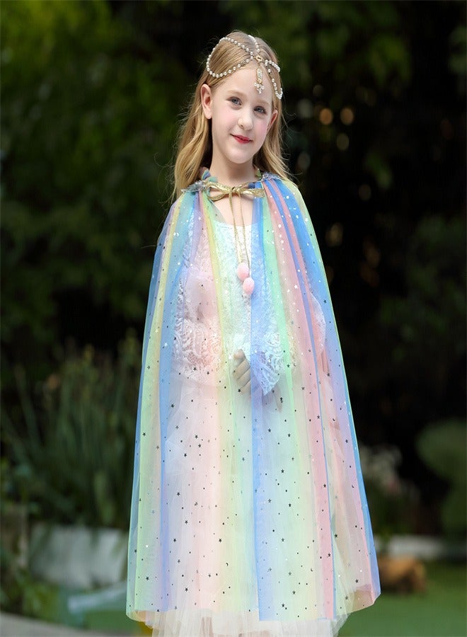 Loquat Girl Princess Draped In a Veil And Draped With a Aloak Multicolour  - Image 2