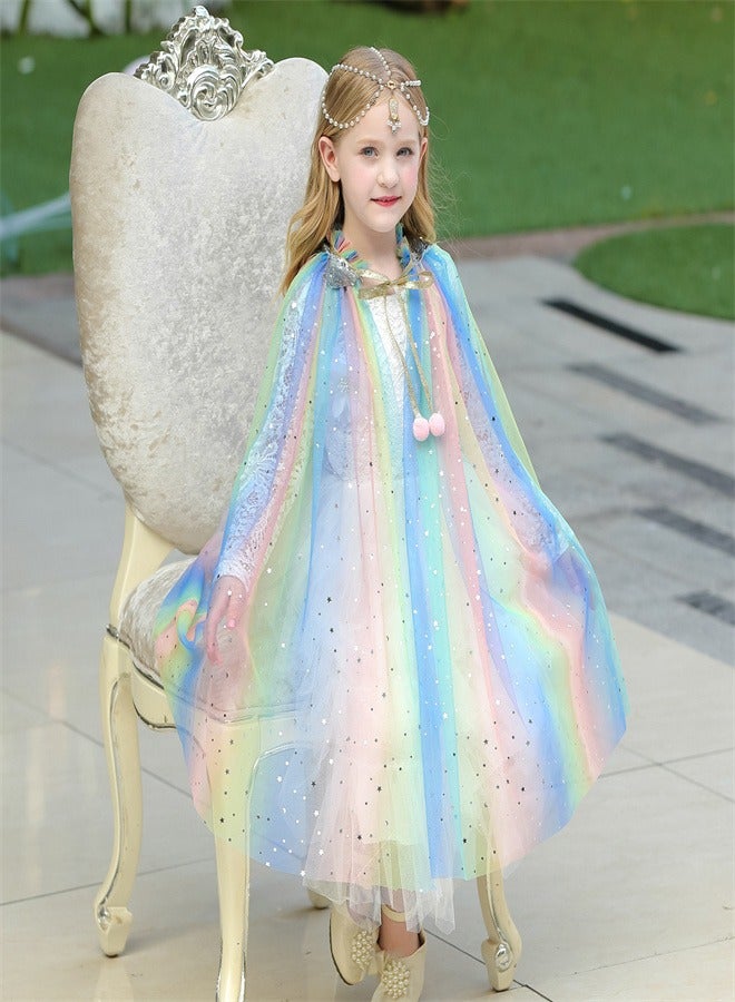 Loquat Girl Princess Draped In a Veil And Draped With a Aloak Multicolour  - Image 3