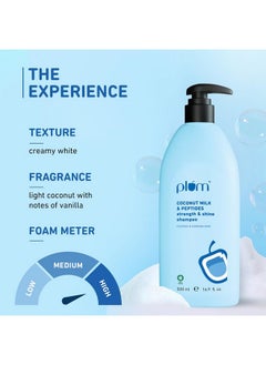 Plum Coconut Shampoo For Dull Hair With Coconut Milk And Peptides For Soft & Silky Hair I 22X Softer Hair I Shampoo For Women And Men | 500 Ml  - Image 4