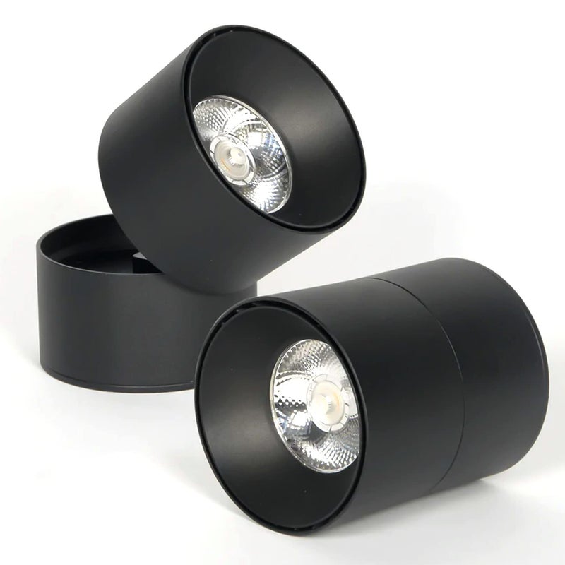 Harold Electricals Harold Electricals 30 Watt 360 Degree Adjustable LED Surface COB Light WallCeiling Mountable Pack of 1 Warm White Black BodyMetal  - Image 1