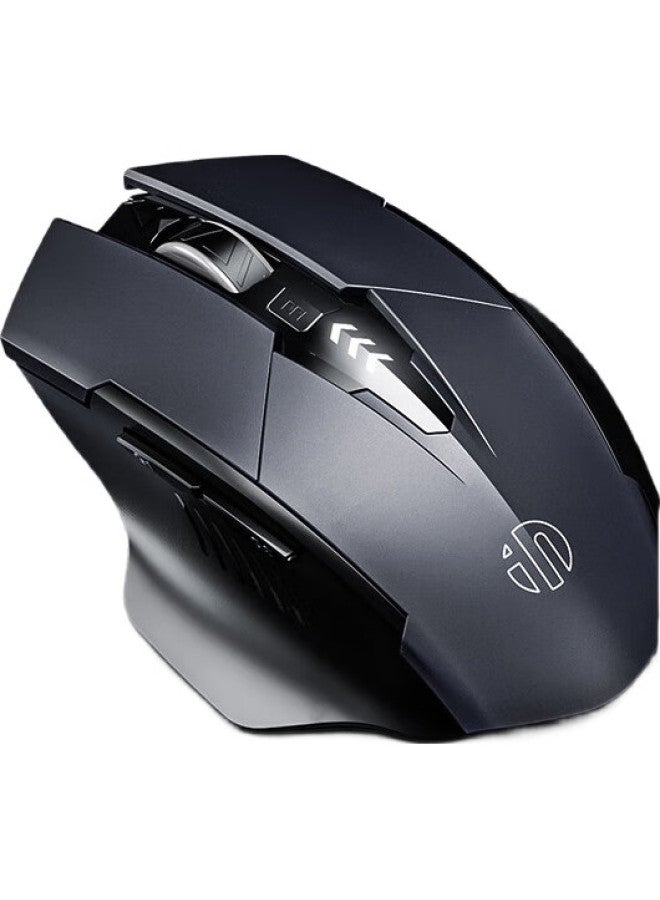 inphic ماوس بلوتوث لاسلكي ثلاثي الوضعيات A1، قابل لإعادة الشحن، هادئ، عرض البطارية، متوافق مع أجهزة اللابتوب، بلوتوث 5.0، رمادي معدني - Image 1