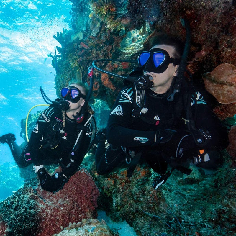 TUSA SP-0101 Hyperdry Elite II Scuba Diving Snorkel, Black/Fishtail Blue - Image 2