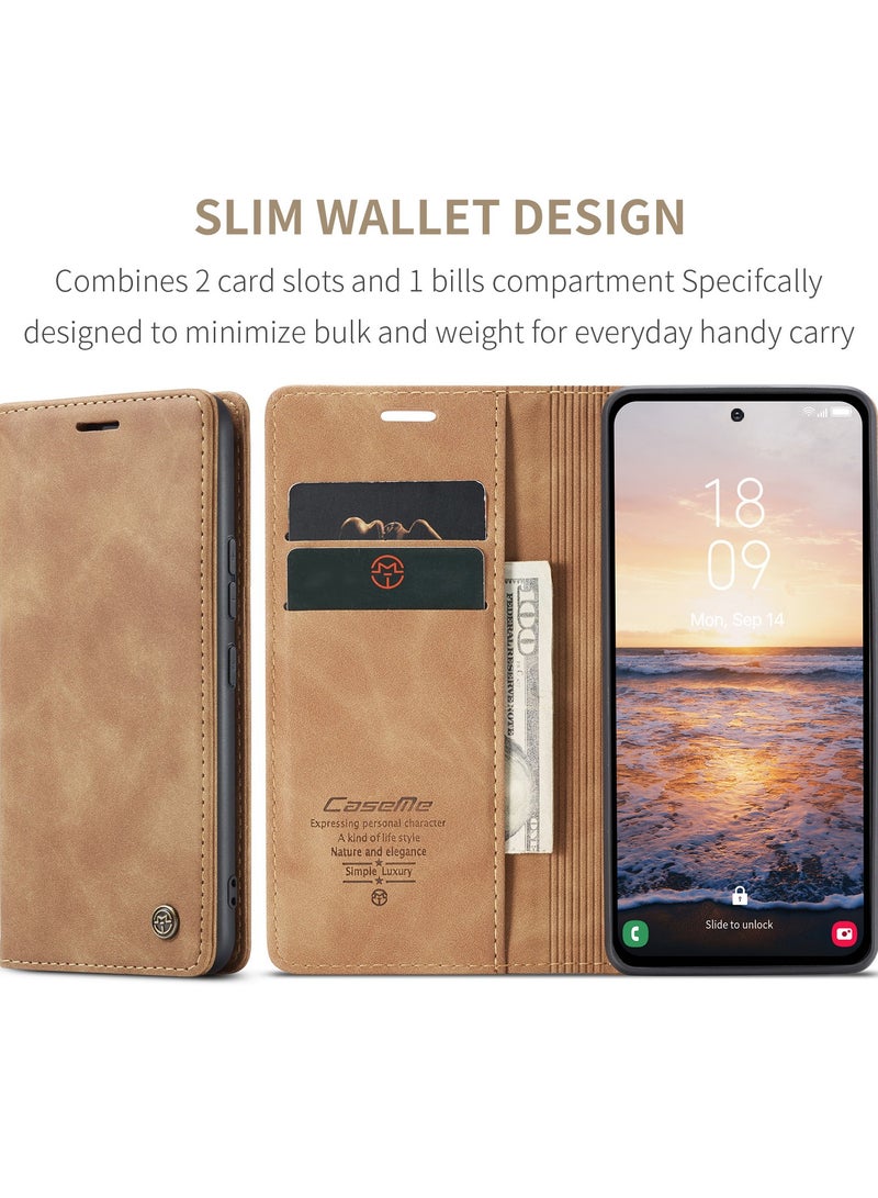 CaseMe Phone Case Luxury PU Leather Design 013 Flip Cover Card Slot Holder Cover For Mate 20 Pro (Brown) - Image 2