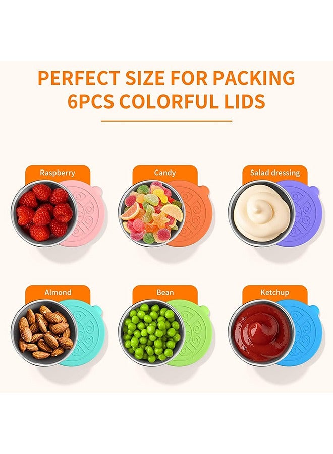 Arabest Salad Dressing Container to Go, 4x1.7oz Kids Lunch Container, Reusable Stainless Steel Sauce Cups Containers Leakproof Silicone Lids for Lunch Bento Box, Picnic and Travel - Image 3
