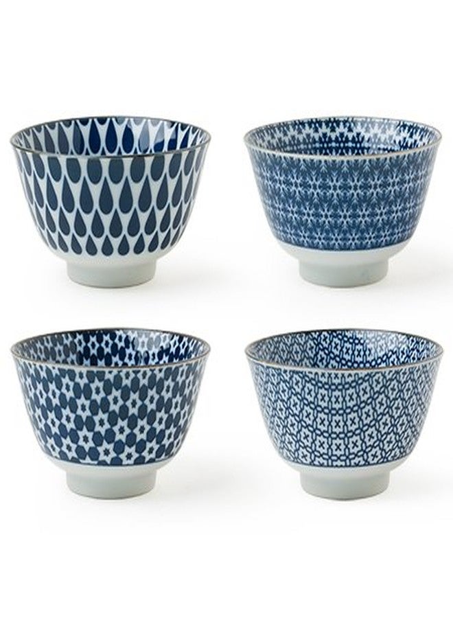 Miya 5" White and Blue Bowl Set - Image 1