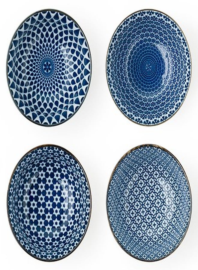 Miya 5" White and Blue Bowl Set - Image 2