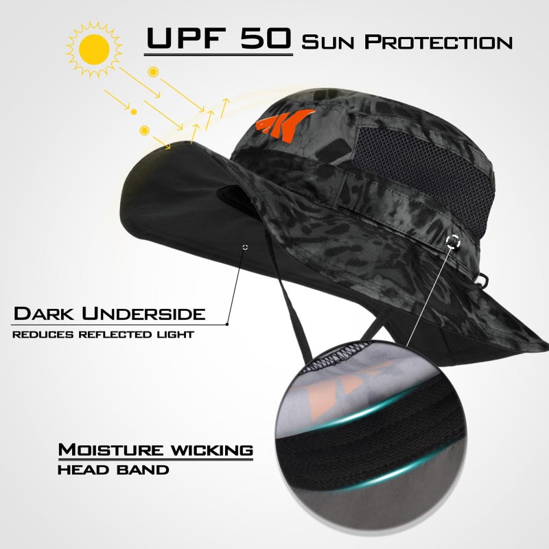 Kastking KastKing Sol Armis UPF 50 Boonie Hat - Sun Protection, Fishing, Beach & Hiking Hat, Paddling, Rowing, Kayaking Hat,Blackout - Image 2