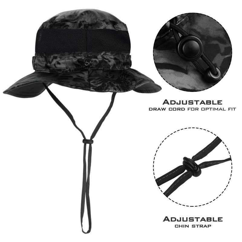 Kastking KastKing Sol Armis UPF 50 Boonie Hat - Sun Protection, Fishing, Beach & Hiking Hat, Paddling, Rowing, Kayaking Hat,Blackout - Image 3