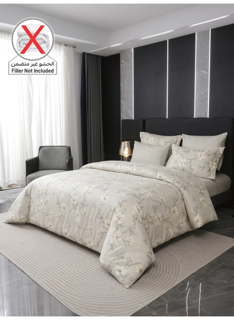 Donetella QUEEN (180x200 cm) Printed Duvet Set, Queen Size Fits 180x200 cm - 4-Pcs Bed Set, Brushed Microfiber Fabric - 1 Duvet Cover, 1 Fitted Sheet, 1 Pillow Shams, 1 Pillowcases (Filler Not Included)  | Best Price UAE