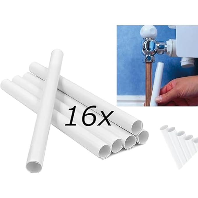 16X RADIATOR PIPE COVER WHITE RADIATOR GUARD SLEEVES CENTRAL HEATING CLASSIC STYLE EASY TO INSTALL CUT TO LENGTH AND NO NEED TO REMOVE PIPES PAINTING OR MESS - Image 2